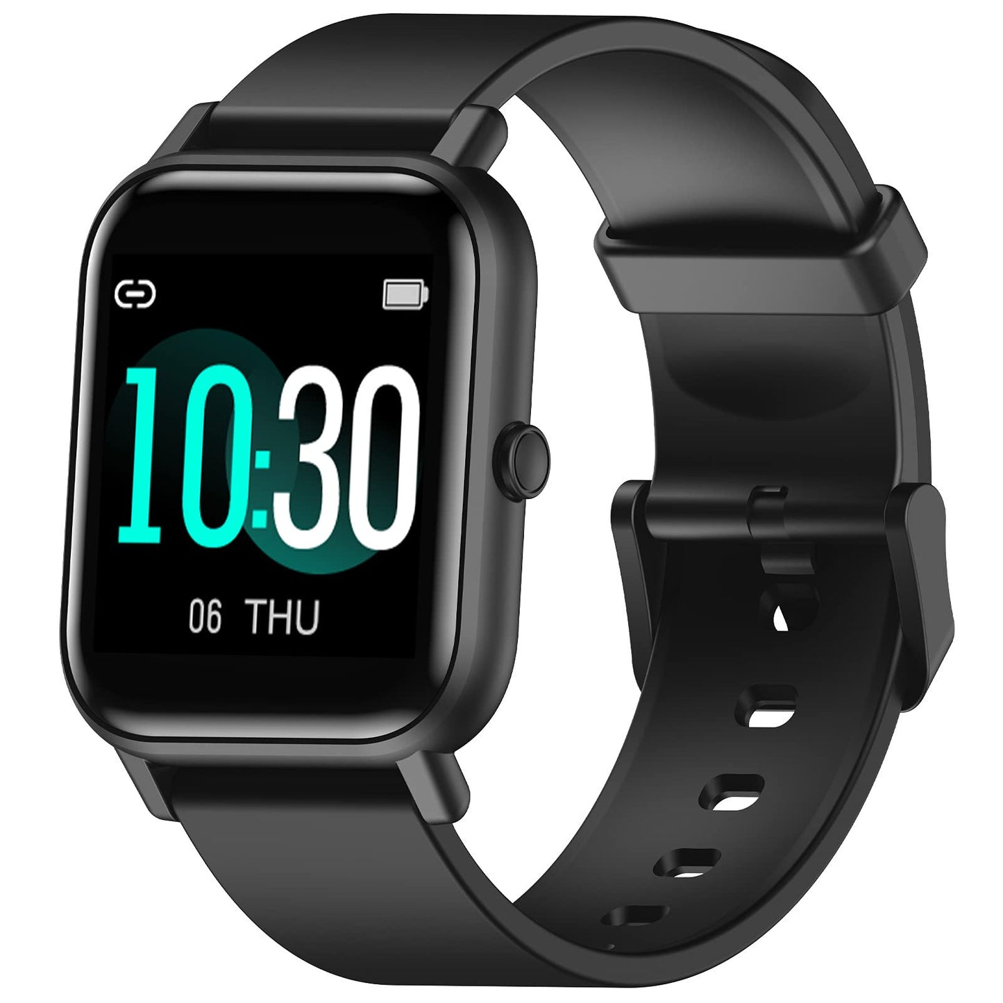 Emossie Smart Watch for Android Phones and iOS Phones, All-Day Activity Tracker with Heart Rate Sleep Monitor, 1.3" Full Touch Screen Waterproof Smartwatch for Men Women (Black)