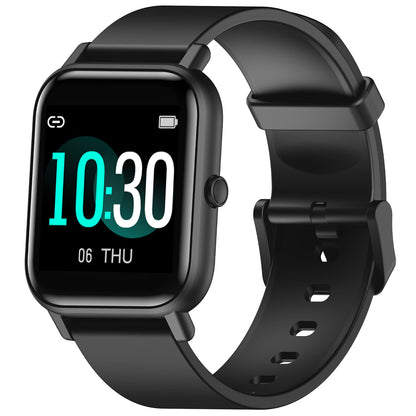 Emossie Smart Watch for Android Phones and iOS Phones, All-Day Activity Tracker with Heart Rate Sleep Monitor, 1.3" Full Touch Screen Waterproof Smartwatch for Men Women (Black)