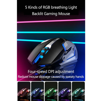 Gaming Keyboard and Mouse Combo, Mechanical Gaming Keyboard LED Rainbow Backlit, Full Key Rollover 104 Keys, Gamers Keyboard Blue Switches for Gaming, Work, Home, Office, PC, Mac, Windows