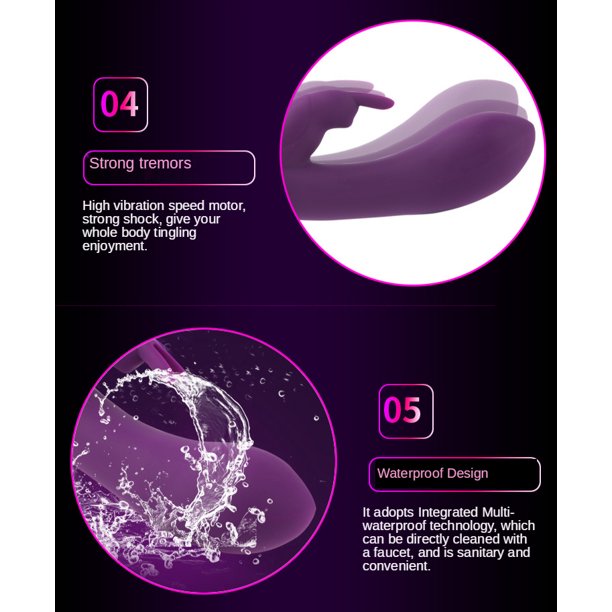 VESSTT Rabbit Vibrator for Woman G Spot & Clitoral Stimulator, Dildo with Heating Function, Adult Sex Toys, Purple