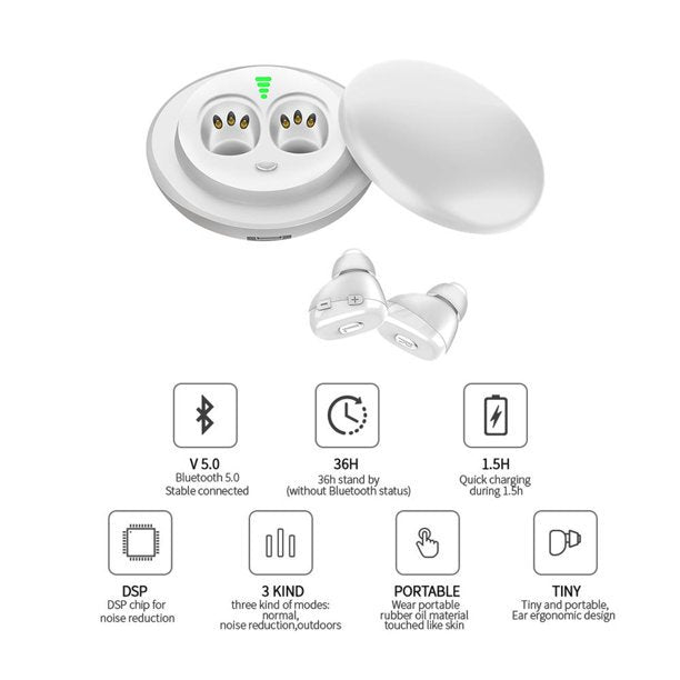 Hearing Amplifier Aid Digital Personal Sound Amplifier Devices ITE for Seniors,Inner-Ear Hearing aid Music TV with Box