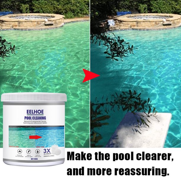 Chlorine Tablets for Pool, Swimming Pool Chlroines Tablets with Pool Floating Chlorine Dispenser for Swimming Pool Storage, Net 180g