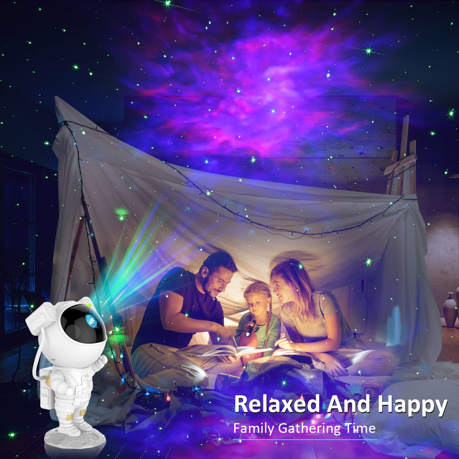 Star Projector Night Light for Kids, Astronaut Galaxy Nebula Projector with Timer and Remote, Starry Lamp for Bedroom, Gaming Room