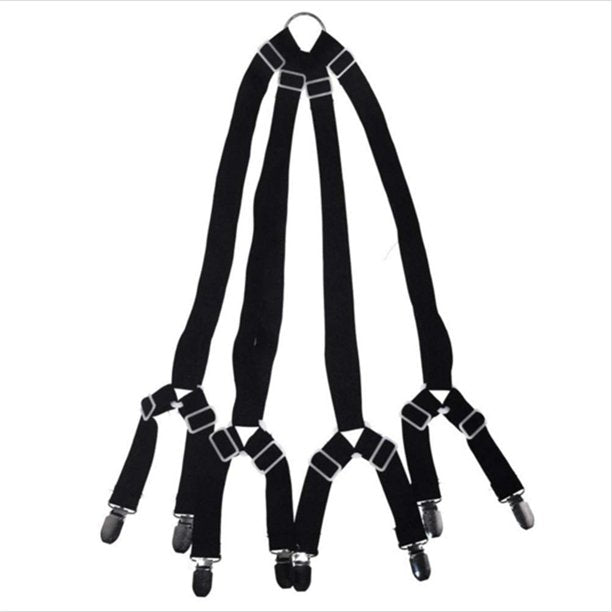Bed Sheet Holder Straps , Vinmall Adjustable 6 Sides Bed Sheet Clips, Heavy Duty Triangle Bed Sheet Fasteners, Black