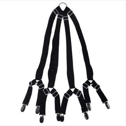 Bed Sheet Holder Straps , Vinmall Adjustable 6 Sides Bed Sheet Clips, Heavy Duty Triangle Bed Sheet Fasteners, Black