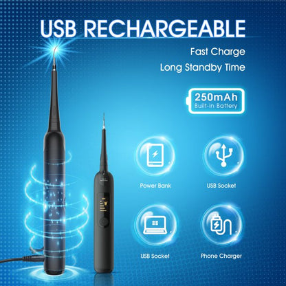 Dental Calculus Remover, Rechargeable Tartar Plaque Remover for Teeth Dental Tools, Ifanze Electric Tooth Cleaner 7 Pcs
