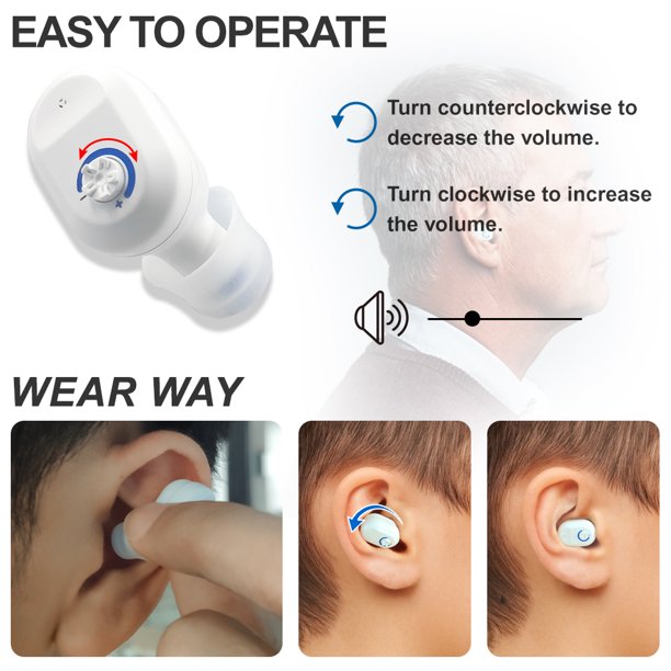 Doosl Hearing Amplifier Rechargeable for Seniors, Hearing Aids with Charging Box, Mini Sound Amplifier Noise Reduction (2 Units)