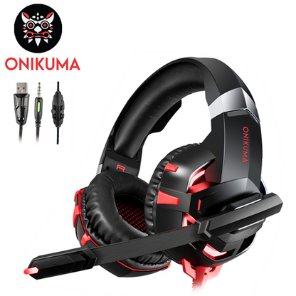 Gaming Headphones for Pc, Headphones for Xbox Bass Surround, with Noise Cancelling Gaming Headphone, PC Stereo Earphones Headphone, with Mic For , LED Lights