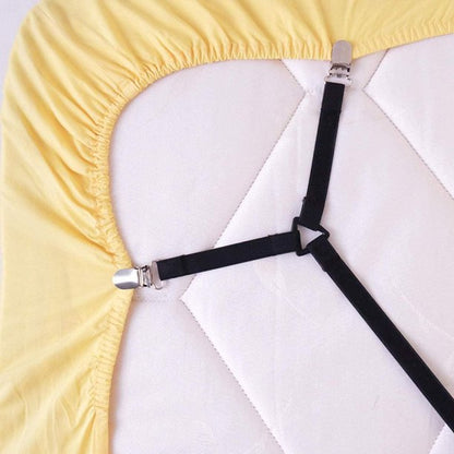 Bed Sheet Holder Straps , Vinmall Adjustable 6 Sides Bed Sheet Clips, Heavy Duty Triangle Bed Sheet Fasteners, Black