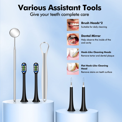 Electric Dental Calculus Remover, Ifanze Plaque Remover for Teeth, Tooth Cleaner Tartar Removal Cleaning Kit with 4 Replacement Heads, Safe for Adult Kids