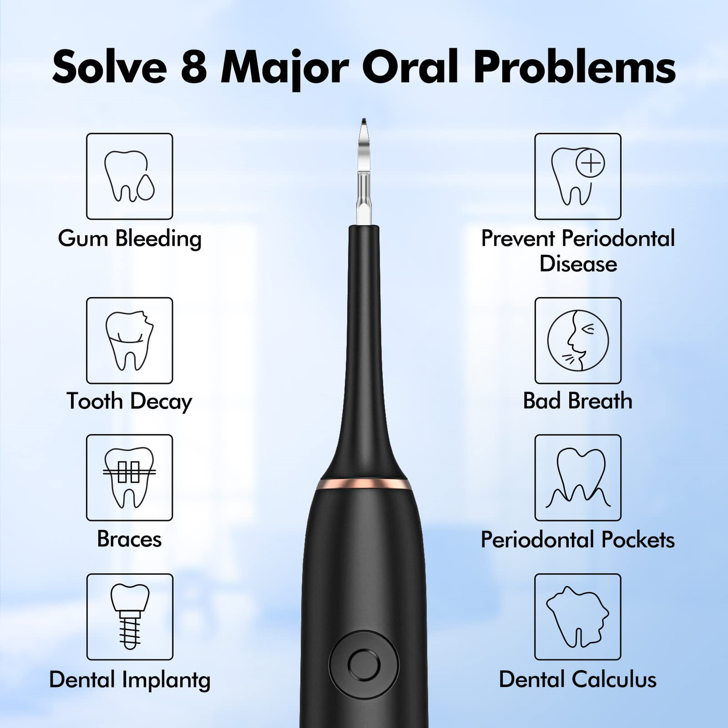 Electric Dental Calculus Remover, Ifanze Plaque Remover for Teeth, Tooth Cleaner Tartar Removal Cleaning Kit with 4 Replacement Heads, Safe for Adult Kids