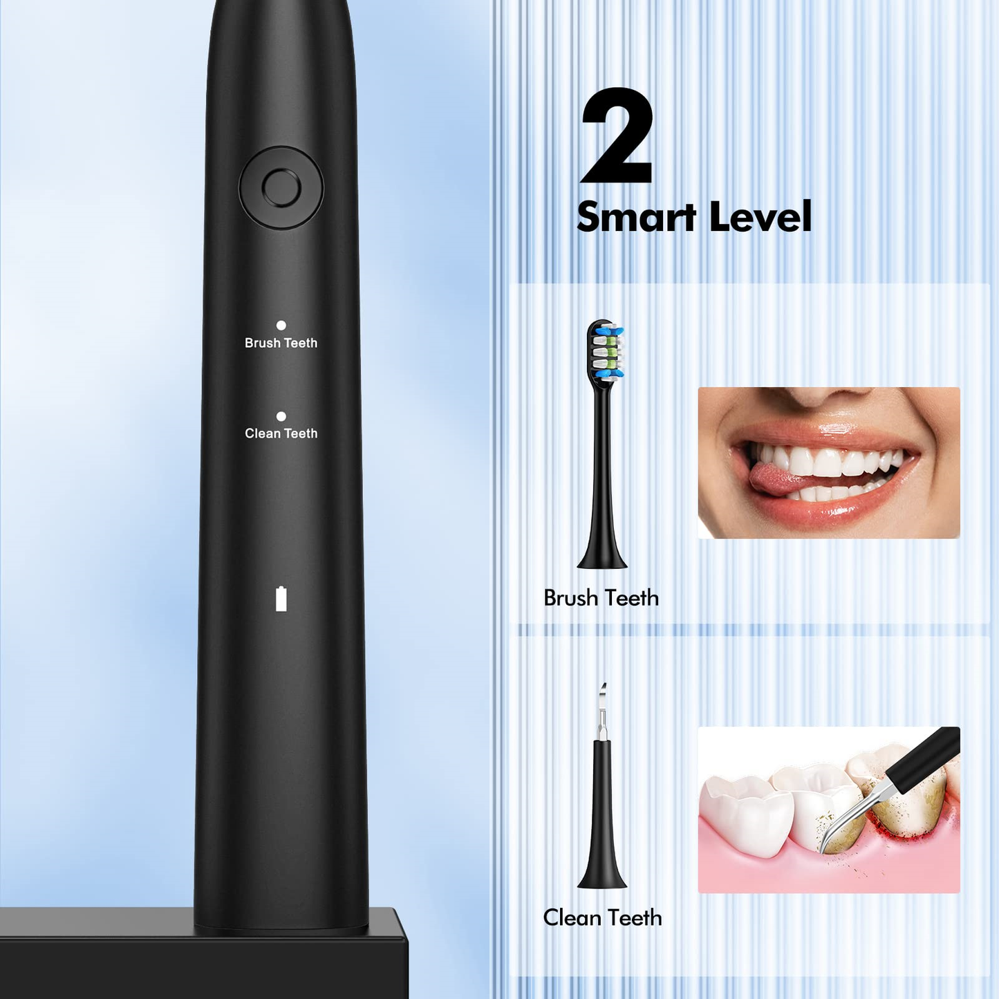 Electric Dental Calculus Remover, Ifanze Plaque Remover for Teeth, Tooth Cleaner Tartar Removal Cleaning Kit with 4 Replacement Heads, Safe for Adult Kids