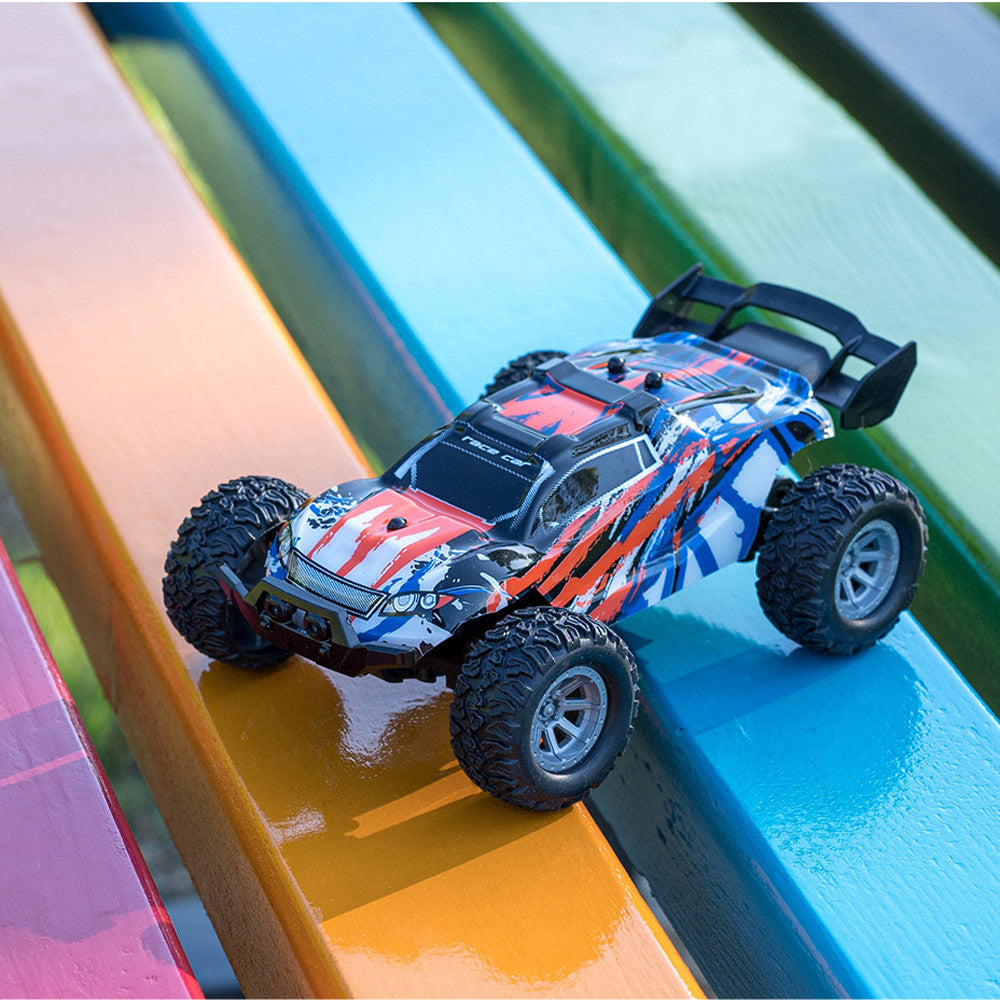 Mini RC Car, Off Road Monster Truck, 1:32 Scale Toy Car, Rechargeable Remote Control Car, High Speed 2WD Electric Vehicle with 2.4 GHz Radio Controller, Translucent Body Lighting, Gift Toy for Kids