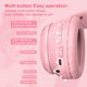 ONIKUMA Pink Cat Ears Gaming Headset Girls Wireless Stereo Headphones with Mic and LED Light for Laptop/PS4/Xbox One Controller