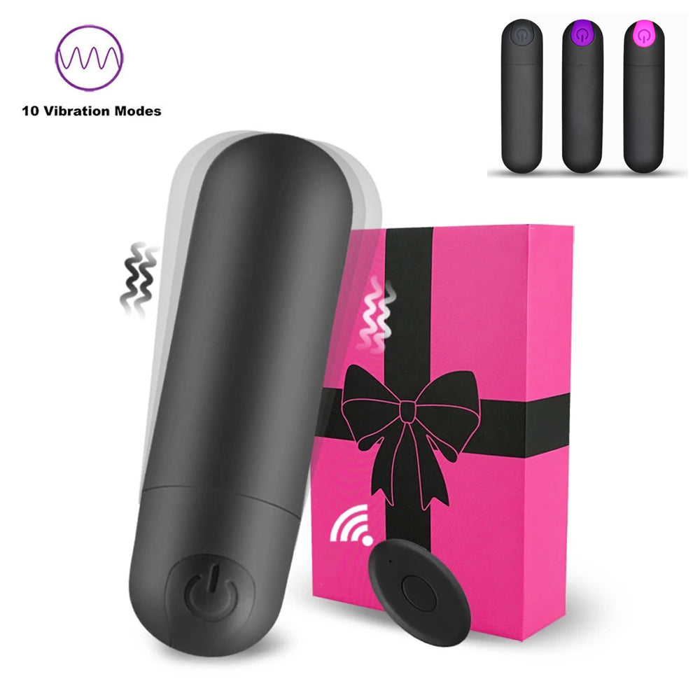 VESSTT Rechargeable Bullet Vibrator and Adult Toys for Clitoral G-Spot Stimulation with 10 Vibration Modes, Portable Waterproof Mini Vaginal Anal Massager Adult Toys for Women/Men(Black)