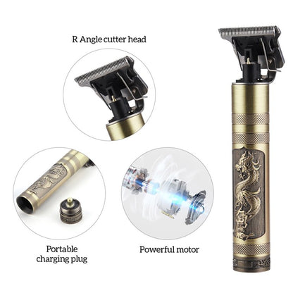 Hair Clippers Beard Trimmer for Men,Electric Cordless Rechargeable Grooming Hair Cutting Kits T-Blade Blade Shaver with 4 Guide Combs Cutting Kits for Family Use Home Daily Use Barbers(Gold)