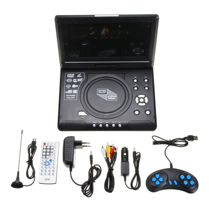 Qunler Portable DVD Player with 8.5" HD Swivel Screen and Remote Control, Support FM Radio, Black
