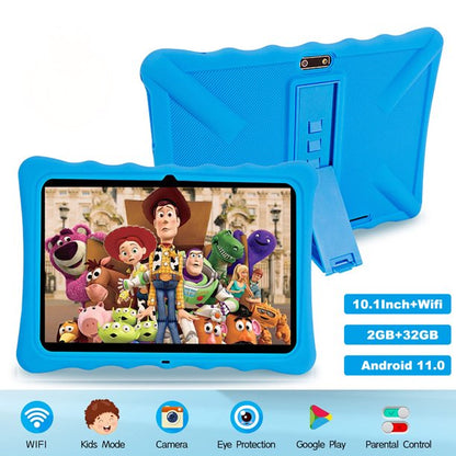 10.1 inch Kids Tablet, 32GB Storage WiFi Android 11 Tablet for Kids, HD Touch Screen, Parental Control, Learning Tablet with IWAWA Application, Kids Tablets with Blue Case S1