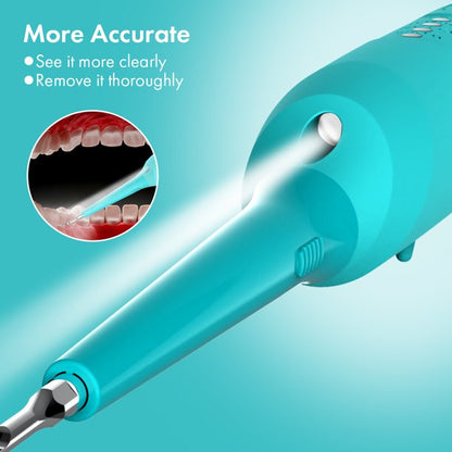 iFanze Electric Dental Calculus Remover, 3 Modes Rechargeable Plaque Remover for Teeth, Tartar Remover Teeth Cleaning Dental Tools Kit with 2 Cleaning Heads, Touge Scraper, Blue
