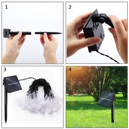laighter Solar String Lights, 21.4ft 30 Advanced Waterproof Water Drop Mode LED Solar Fairy Lights for Patio, Lawn, Home, Garden, Wedding, Party Decorations
