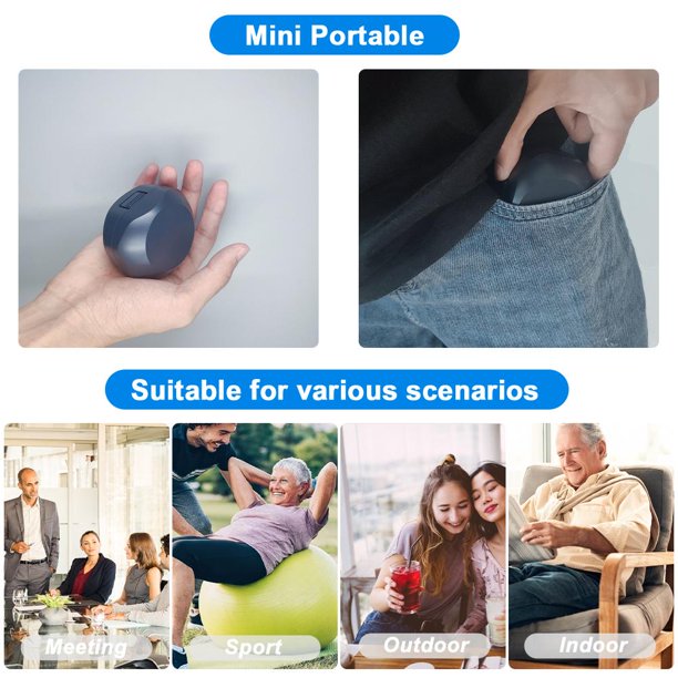 Doosl Rechargeable Hearing Aids with Portable Charging Case, Hearing Amplifiers for Both Ears, Volume Adjustable, In-Ear Hearing Devices for Seniors, 1 Pair, Black