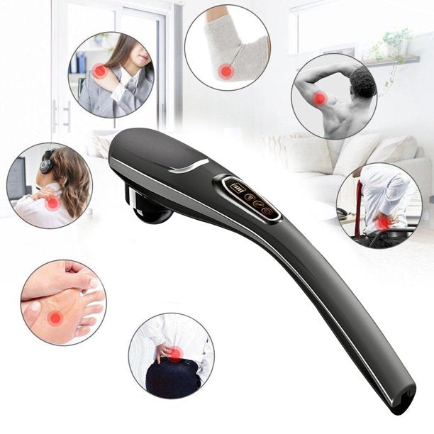 Handheld Massager,Xpreen Rechargeable Deep Tissue Massager Cordless Electric Full Body Massager 6 Heads Pain Relief Vibration Therapy Massage for Muscles, Back, Foot, Neck, Shoulder, Leg