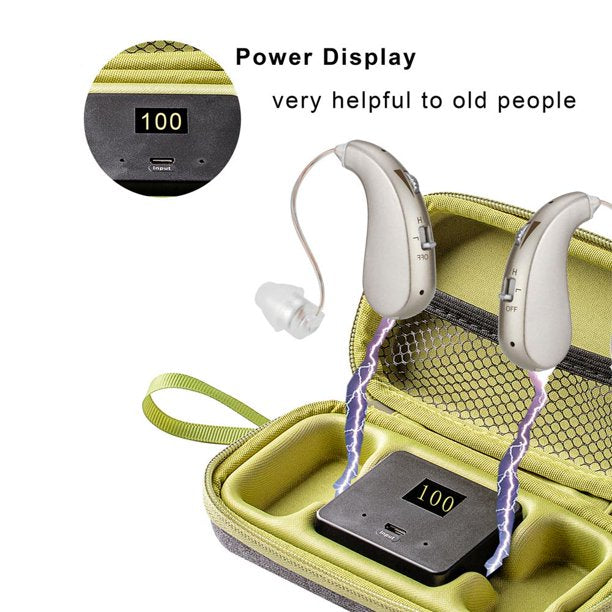 Hearing Aids for Ears, Hearing Amplifier for Seniors and Adults with Charging Bag, 2 PACK