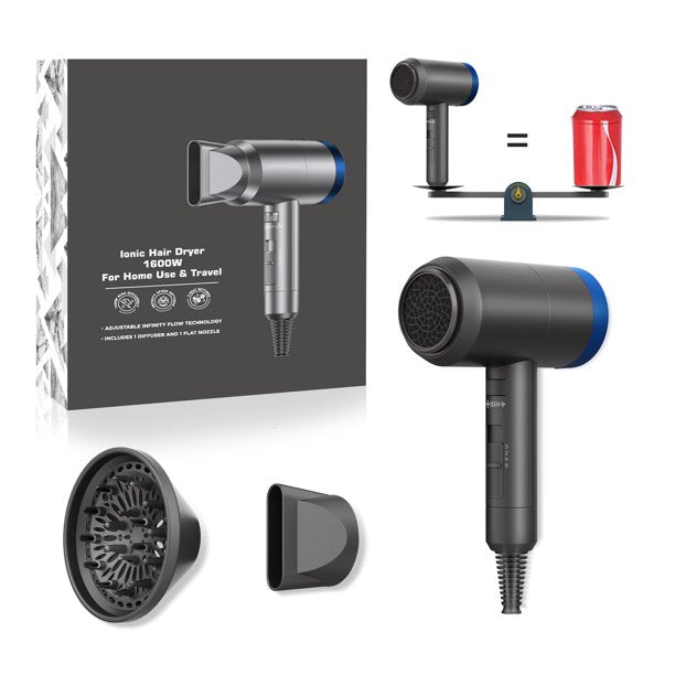 2000W Professional Hair Dryer, Navy Blue with Diffuser Concentrator and Diffuser Blow Dryer for Travel