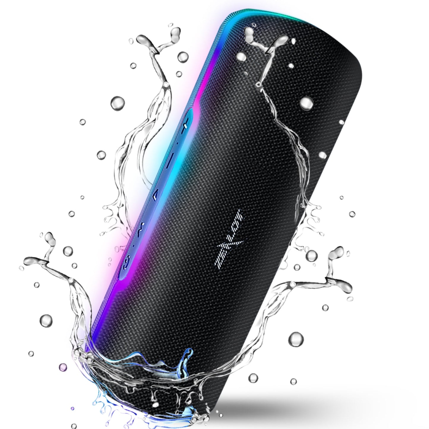 Doosl Portable Bluetooth Speaker, Wireless Waterproof Bluetooth 5.0 Speaker with LED Lighting Show 24H Playtime PartyBoost (Black)