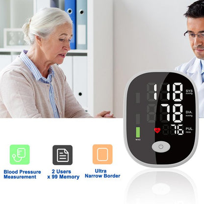 Blood Pressure Cuff,Upper Arm Blood Pressure Monitor Large LED Digital Display Heartbeat Monitor 2 Users 198 Memory Voice Reporting