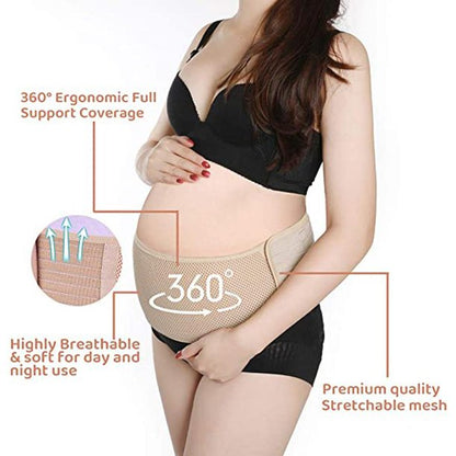 Xpreen Maternity Belt, Breathable Pregnancy Back Support, Premium Belly Band, Lightweight Abdominal Binder for Pregnant Women, Relieve Lower Back, Pelvic and Hip Pain