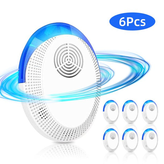Ultrasonic Pest Repeller, 6 Packs, Electronic Indoor Pest Repellent Plug in for Insects, Pest Control for Garage, Living Room, Office, Hotel