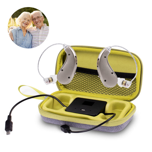 Hearing Aids for Ears, Hearing Amplifier for Seniors and Adults with Charging Bag, 2 PACK