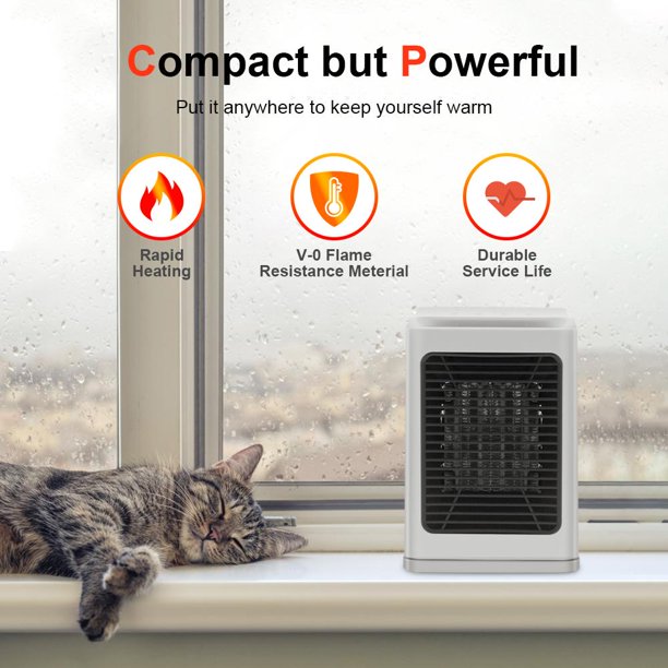 1500W Space Heater with Thermostat for Indoor Office Room Use