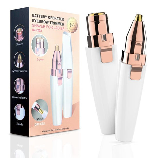 Xpreen Facial Hair Remover Eyebrow Trimmer, Xpreen 2 in 1 Rechargeable Hair Trimmer for Women Facial Hair Removal Painless-Precision Eyebrow Trimmer Razor Tool For Face Lips Nose Facial Hair Removal