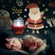 Christmas Starry Sky Projector, Night Light Santa Snowman Xmas Tree USB Rechargeable Rotatable Projection Lamp Music