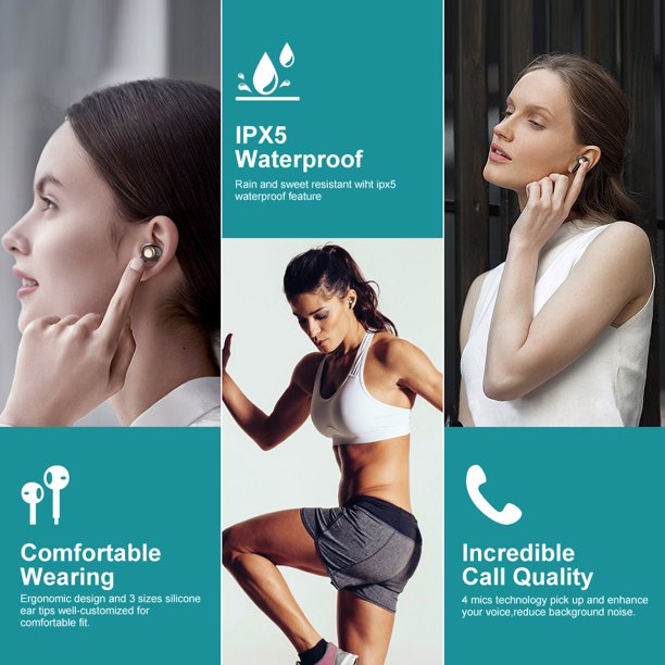 Doosl True Wireless Earbuds, ANC 8.0 Noise Cancellation, Bluetooth 5.0 Auto Pairing Headphones, IPX8 Waterproof, Touch Control, Latest Hi-Fi Stereo Sound Headset for IOS Android