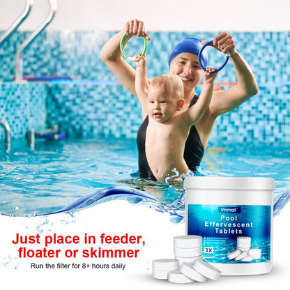 Melliful 180 Pcs Pool Chlorine Tablets, Long Lasting Chlorine Tablets with 4 inch Floating Chlorine Dispenser for Swimming Pool or Spa
