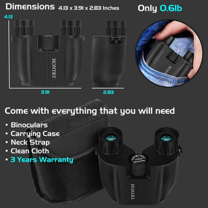 Binoculars For Adults And Kids, Beenate 10x25 Compact Binoculars Lightweight with Low Light Night Vision, Small Binoculars For Bird watchTravel Sightseeing Hunting and Outdoor Sports Games,J77
