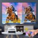 Doosl Portable Smart Projector with 120inch Projector Screen, 1080P Supported Bluetooth WiFi Mini Projector with Synchronize Smartphone Screen
