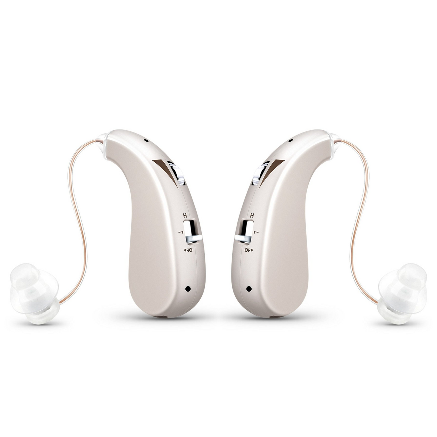 Personal Sound Amplifier for Seniors, Rechargeable Invisible Hearing Amplifier with Noise Cancelling Volume Control for Adults, Flesh