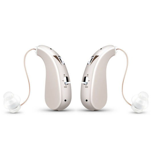 Personal Sound Amplifier for Seniors, Rechargeable Invisible Hearing Amplifier with Noise Cancelling Volume Control for Adults, Flesh