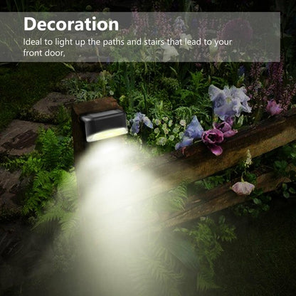 4Pcs Solar Step Lights,Solar step light Outdoor Deck Fence Stair Warm Light Sun Powered LED Illuminated Landscape Lighting Automatic On & Off Waterproof