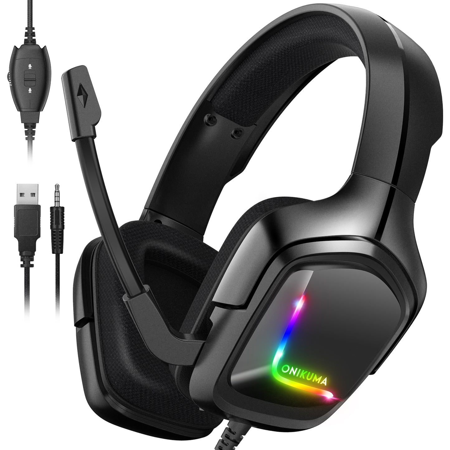 Gaming Headphones for Pc, Headphones for Xbox Bass Surround, with Noise Cancelling Gaming Headphone, PC Stereo Earphones Headphone, with Mic For , LED Lights