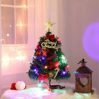 50cm Tabletop Christmas Tree with Led Hanging Lights Desktop Mini Xmas Tree Decoration