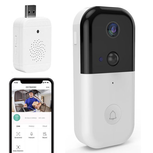Video Doorbell Camera, 1080P Wireless Doorbell with Camera and Video, HD Wifi Home Security Video Doorbell with Chime