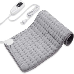 39" x 19" Electric Heating Pad for Back Pain Muscle Pain Relieve Dry & Moist Heat Therapy, 6 Electric Temperature Options, 4 Temperature Settings Auto Shut Off Machine Washable(Silver Gray)