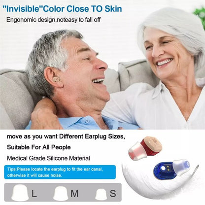 Hearing Amplifier Aid Digital Personal Sound Amplifier Devices ITE for Seniors,Inner-Ear Hearing aid Music TV with Box