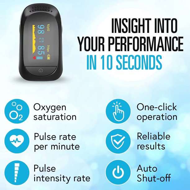 Vinmall Fingertip Pulse Oximeter Machine with Dual Color OLED, SpO2 Oxygen Levels, Heart Rate, Perfusion Index Monitor