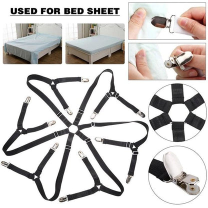 Bed Sheet Straps,Bed Sheet Holder Straps Sheet Stays Keepers with 6-Directional Fasten Bands Blankets Holder Home Textiles Organize GadgetBedsheet Holders Fasteners